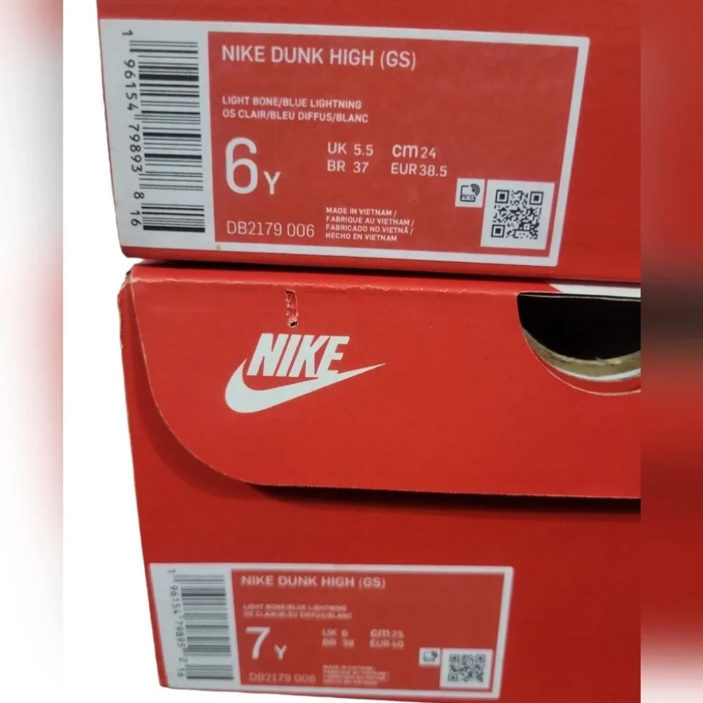 Nike Dunk High Light Bone Diffused Blue (GS)  - Big Kids - Picture 8 of 8